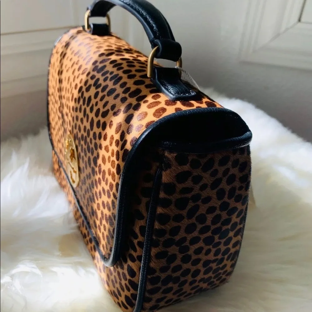 Tory Burch Willa top handle crossbody leopard RARE BNWT